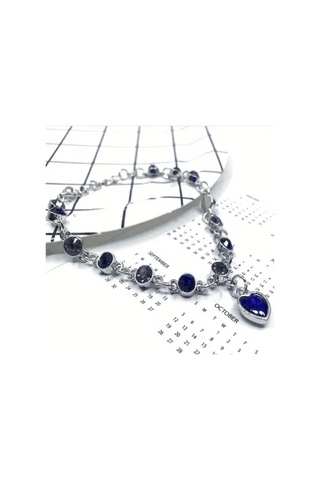 Ocean Heart Gümüş Kaplama Parlak Taşlı Bileklik-sevdiklerinize Ve Kendinize En Özel Hediye Mavi