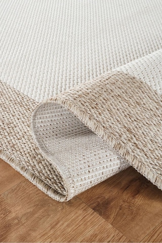 Denf Home Sisal Otantik Çerçeveli Leke Tutmaz Yumuşak Doku Kaymaz Salon Koridor Mutfak Halısı Krem-bej