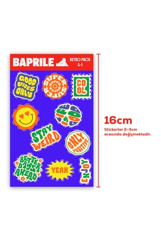 Retro Y2k 90 Lar Pozitif Sticker Paketi 4 Sayfa 41 Parça Etiket Seti Çok Renkli