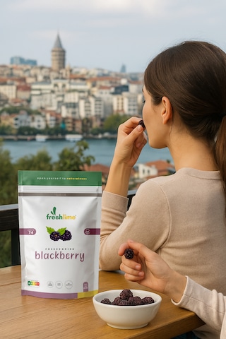 Freshlime Böğürtlen Kuru Meyve Cipsi Dondurularak Kurutulmuş Freeze Dried 20 G
