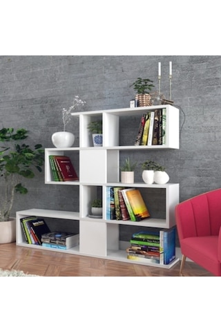 Decormet Karlin Kitaplık Beyaz Beyaz