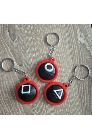 Squid Game Temalı Anahtarlık Seti - 3 Adettir