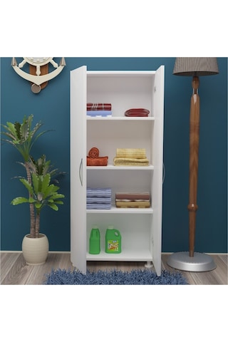 Begüm Tamamı MDF Çok Amaçlı 4 Bölmeli Mutfak Banyo Dolap Kitaplık