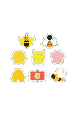 Wezone 8 Parça Arı Temalı Çıkarıcı Set: Arı, Bal, Çiçek, Arı Sığırcığı Ve Kutlama Tahtası Şekilleri İle Hamur, Fondant Kesimi Sarı