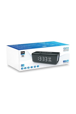 Linktech Saatli Bluetooth Hoparlör - Q219 Taşınabilir Saatli , Alarmlı , Termometreli Bluetooth Hopa