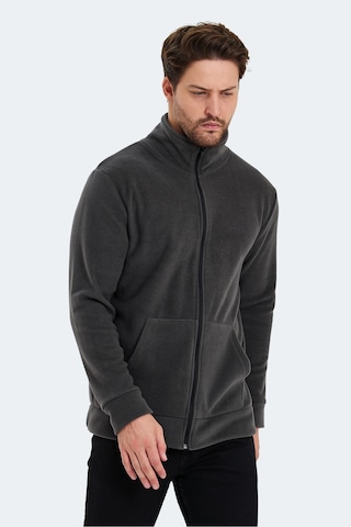 Slazenger Sansa 2 Li Set Erkek Fermuarlı Dik Yaka Cepli İndigo - Koyu Gri Polar İndigo - Koyu Gri