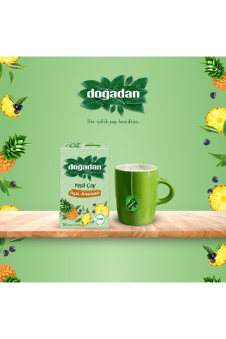 Doğadan Ananas Açaili Yeşil Süzen Poşet Çay 20'li