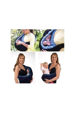 Yenidoğan Bebek Çapraz Vücut Koşum Askısı Okyanus Çiçeği Mavi