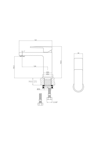 Fause Lavabo Bataryası Piedra Siyah Klb122-B