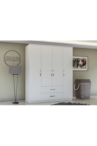 Metalia 4 Kapılı 2 Çekmeceli Gardırop