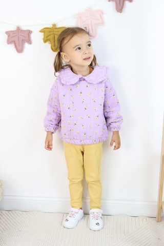 Harika Kids Kız Çocuk Orta Kalınlıkta Taytlı Takım Lila