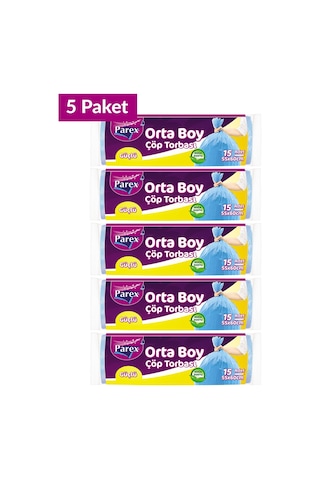 Güçlü Çöp Torbası Orta Boy 15'li 55 X 60 Cm 5 Paket