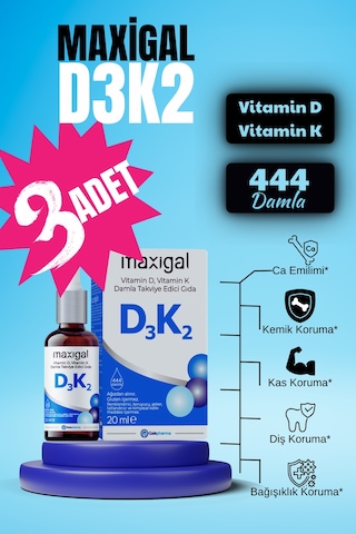 Maxigal D3K2 Damla 3 x 20 ML