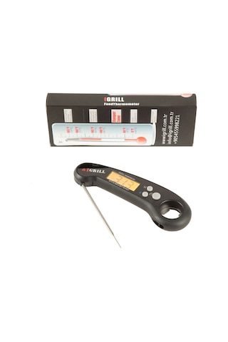 Igrıll Et Termometresi Waterproof Dijital Hızlı Isı Ölçer Siyah