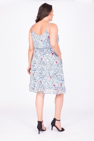 İp Askılı Beli Lastikli Elbise-583 Açık Mavi