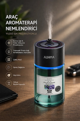 Auhma Af-10 Araç İçi Hava Nemlendirici & Koku Makinesi Chanel Esansı 120ml Aromaterapi Difüzör Araç Kokusu