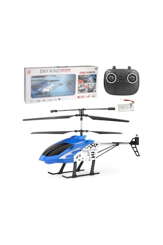 Uzaktan Kumandalı Şarjlı Ve Işıklı Elektrikli Rc Çocuk Helikopteri 50 Cm - Mavi