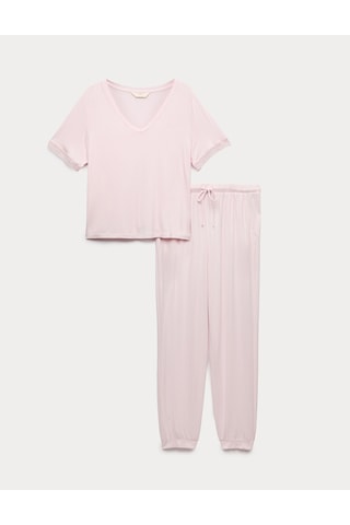 Marks & Spencer Dantel Detaylı Pijama Takımı T37002301J Pembe