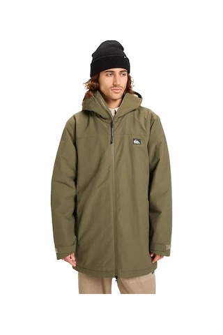 Quiksilver Quıksılver Overcast 3k Parka Erkek Iris Leaf - Solid Ceket Eqyjk04203-6490 Yeşil