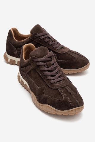 Luvishoes Lars Kahverengi Süet Hakiki Deri Kadın Günlük Sneaker Kahverengi
