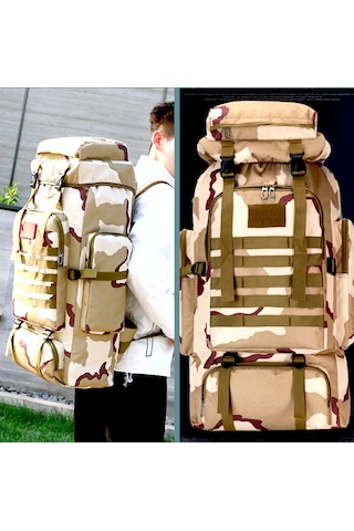 Omeniv Çöl Kamuflaj Sırt Çantası 80litre Av Kamp Outdoor