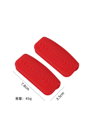 Shineyee Kırmızı Yemeklik Silikon Eldiven Seti - Isı Yalıtımı, El Koruma, 2 Adet Mutfak Eriyesi