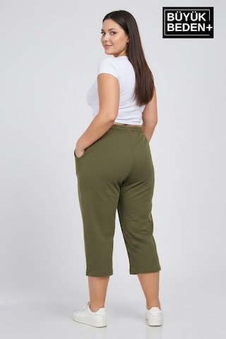 Süperlife Kadın Büyük Beden Şort 3xl-6xl Rahat Kesim Diz Altı Günlük Şort-spr26bsrk591 Haki