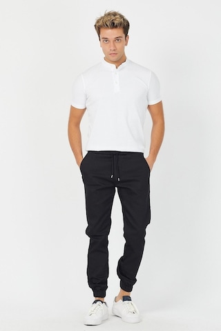 Tarz Cool Erkek Bel Paça Lastikli Jogger Pantolon Siyah