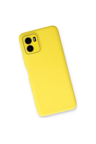 Cosmotex Newface Vivo Y15s Kılıf Lansman Glass Kapak - Sarı