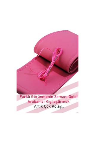 Fiat Palio Pembe Deri Dikişli Direksiyon Kılıfı-2201 Çok Renkli