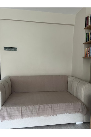 Koltuk Örtüsü Pamuk Balıksırtı Bej/Krem