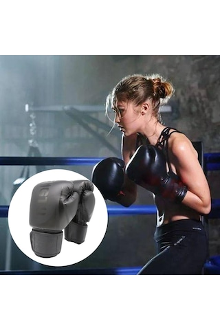 Suntek Boks Uygulama Eldivenleri Erkek Kadın 14-ons Siyah