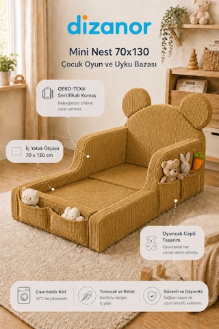 Mini Nest 6 Sı 1 Arada Modüler Bebek Oyun Parkı, Park Yatak, Beşik, Baza, Oyun Alanı Ve Top Havuzu
