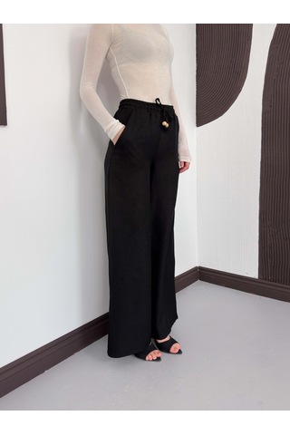 Verymoda Keten Pantolon D2381 Siyah