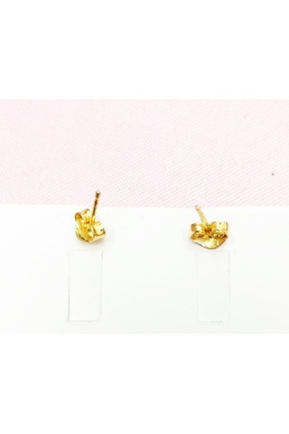 Oriental Kuyumculuk Jewellery Altın Rengi Gümüş Kalp Küpe Gold
