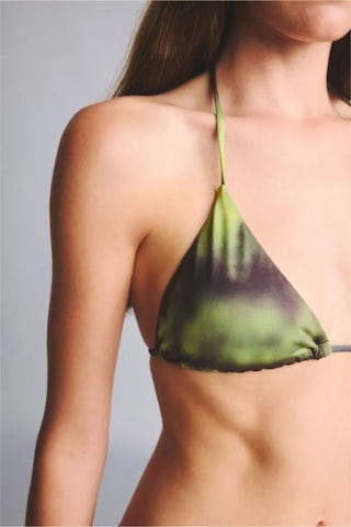Defacto Regular Fıt Desenli İnce Askılı Bikini Üstü G8726ax26smgn737 Yeşil-gn737