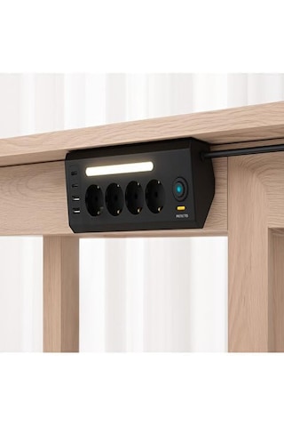 Led Işıklı 4 Lü Priz 2 Usb 2 Type-c Girişli Akım Korumalı Anahtarlı Masaüstü Priz 1 - 3 M