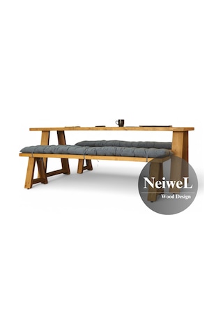 Neiwel Dove Doğal Ahşap Banklı Toplantı Masasıı x 100 x 200 Açık Ceviz