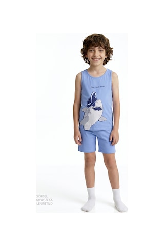 Penti Mavi Erkek Çocuk Fishy Friends Pamuklu 2li Pijama Takımı Bu11