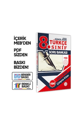 2026 8.Sınıf LGS Türkçe MEB Çalışma Kitabı Soru Bankası (Renkli Baskı A4 Boyutlu) BASKI ÜCRETİ