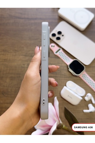 Samsung Galaxy A36 Uyumlu Kamera Korumalı Darbeye Dayanıklı Renk Atmayan Keep Silikon Kılıf Gri