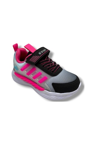 Ndrops 023-26 Anorak Anatomik Kız Çocuk Sneaker Siyah Fuşya 26-30 Siyah
