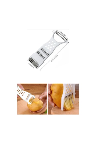 Rende Soyacak 5 Fonksiyonlu Sebze Meyve Soyucu Patates Havuç Salatalık Zencefil Doğrayıcı Beyaz