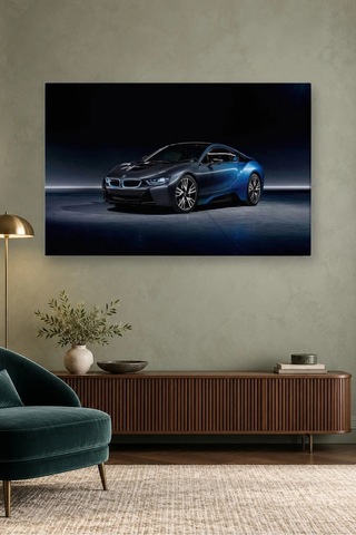 Fida Lacivert Stüdyo Işığında Bmw İ8 Canvas Tablo