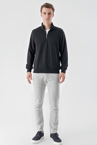Slimfit Yarım Fermuarlı Dik Yaka 2 İplik Erkek Sweatshirt 001