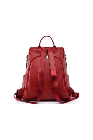 Kadın Sırt Çantası Kore Tarzı Hırsızlığa Karşı Moda Büyük Kapasiteli Eğlence Seyahat Öğrenci-kırmızı Kirmizi