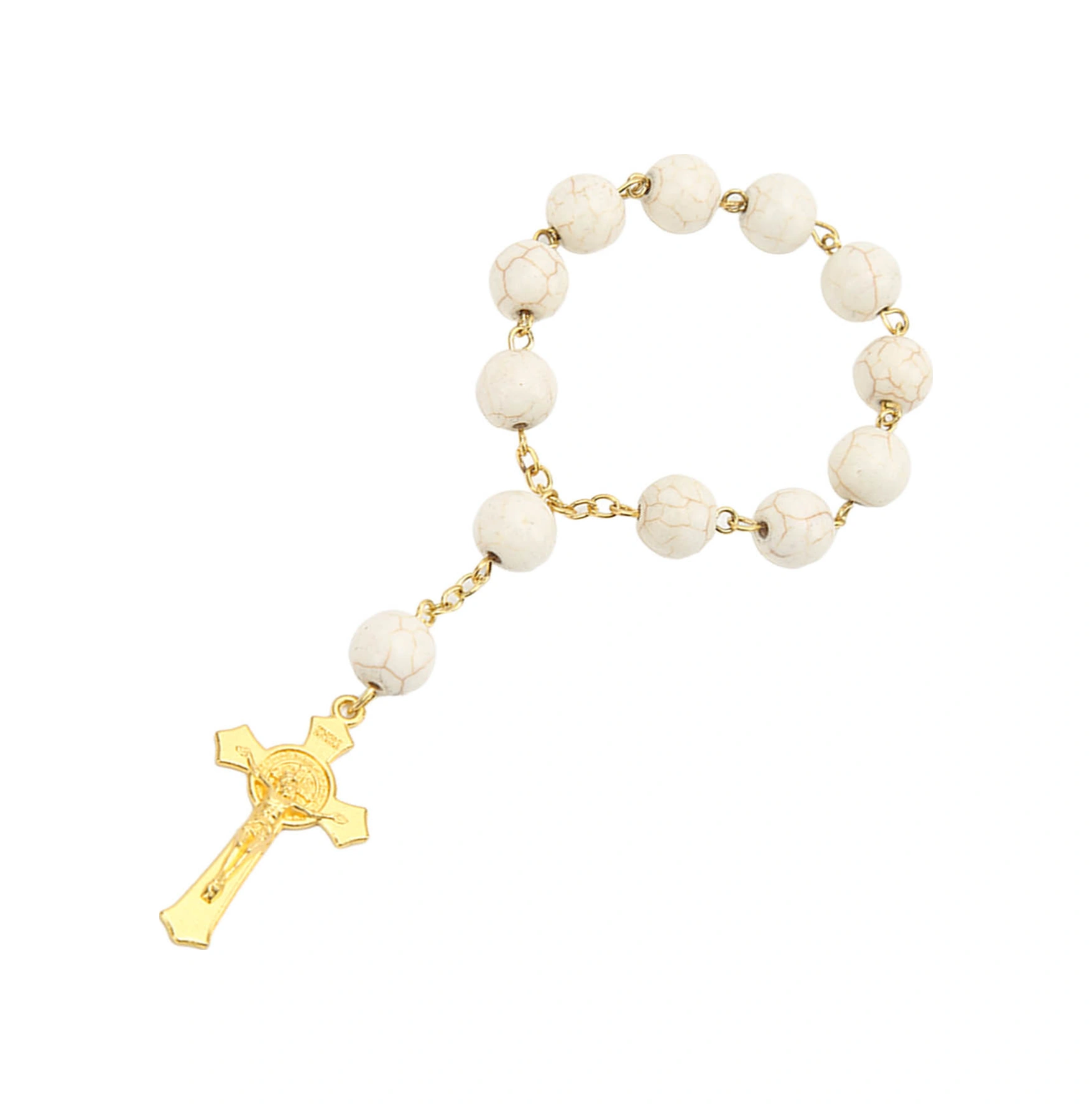 Wezone Kutsal Benito Madalyonlu Mavi Turkuaz Ve Alaşım Araba Ayna Asısı - Katolik Zikirmatik, Dini , Dekoratif Takı, Erkek/kadın İçin Rf23-zsn010