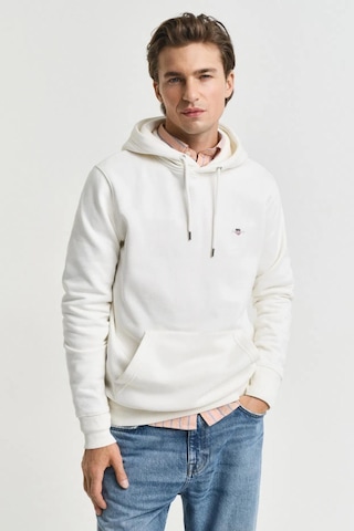 Gant Erkek Krem Regular Fit Kapüşonlu Sweatshirt-11124 Krem