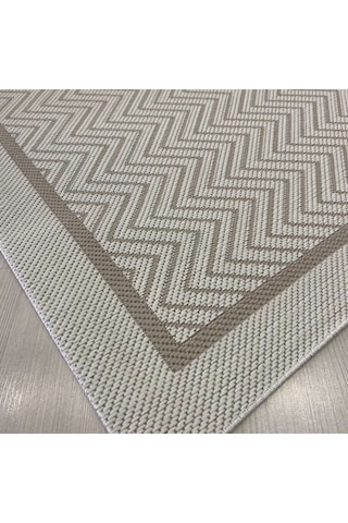 Elvey Home Jüt Sisal S9717 Bej Beyaz Kaymaz Taban Hasır Dokuma Yıkanabilir Yolluk Salon Koridor Mutfak Halısı Bej/beyaz