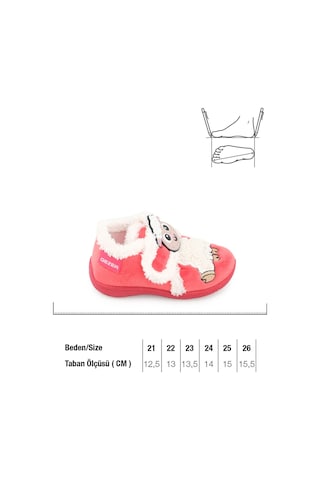 Gezer Bebe Kız Çocuk Kışlık Cırtlı Ayarlanabilir Günlük Okul Kreş Panduf Ayakkabı Ga2kbm.03362.00.004.f66 Kırmızı